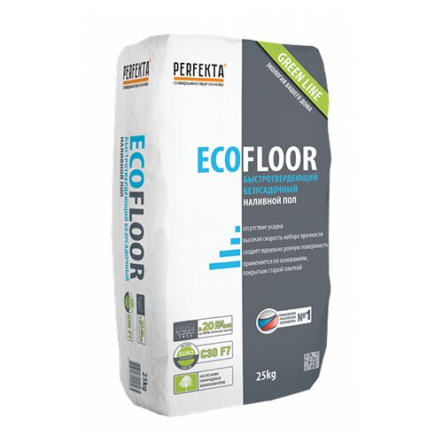 Пол наливной быстротвердеющий безусадочный Ecofloor Green line Dust free 25 кг  в Туле